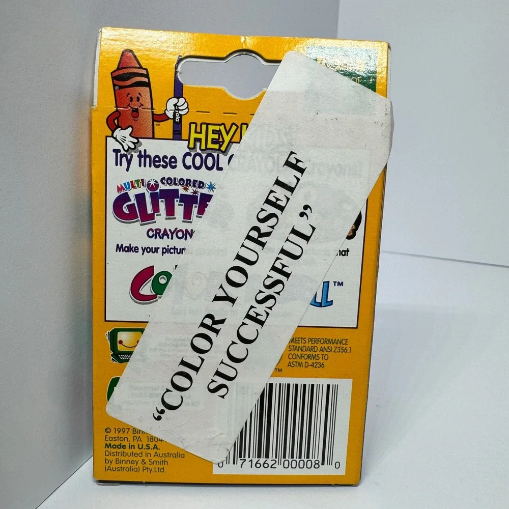 Vintage 1997 Crayola Crayons 8 Count‎ Non-Toxic Classic Yellow Box USA NEW in Bx